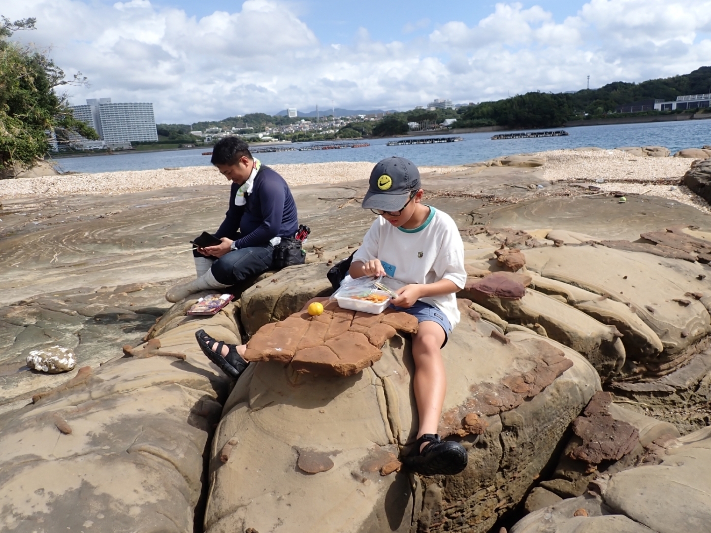 鳥の巣半島丸山で昼食