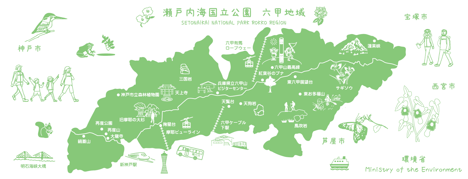 瀬戸内海国立公園六甲地域　手ぬぐい