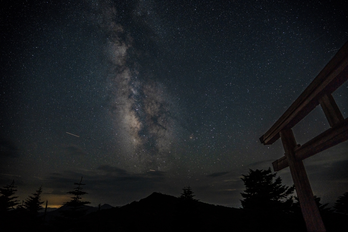 弥山から見た南の星空