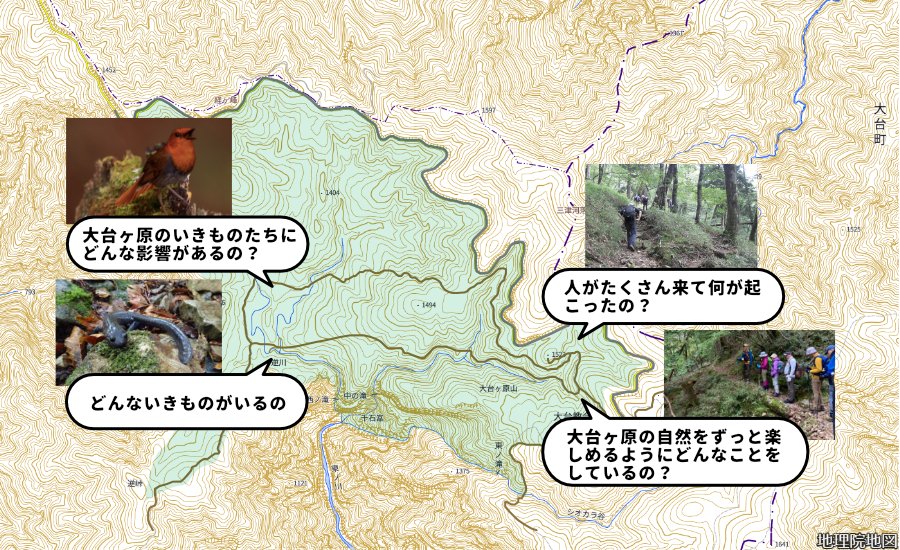 西大台のマップ